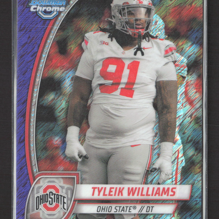 2024 Bowman Chrome University Tyleik Williams #149 Purple shimmer