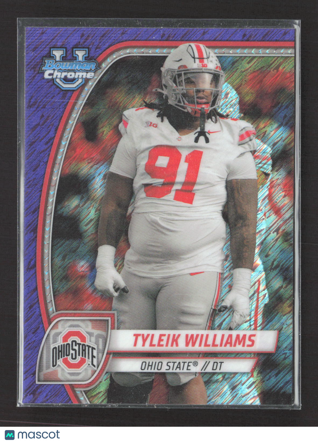 2024 Bowman Chrome University Tyleik Williams #149 Purple shimmer
