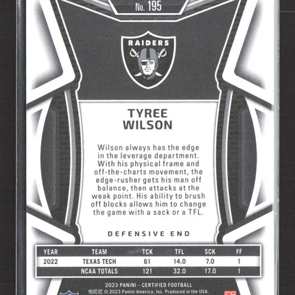 2023 Panini Certified Tyree Wilson #195 Bronze RC 150/275