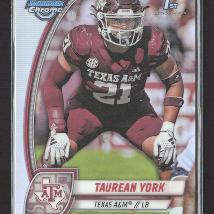 2024 Topps Bowman Chrome Taurean York #168 Refractor 1st Bowman
