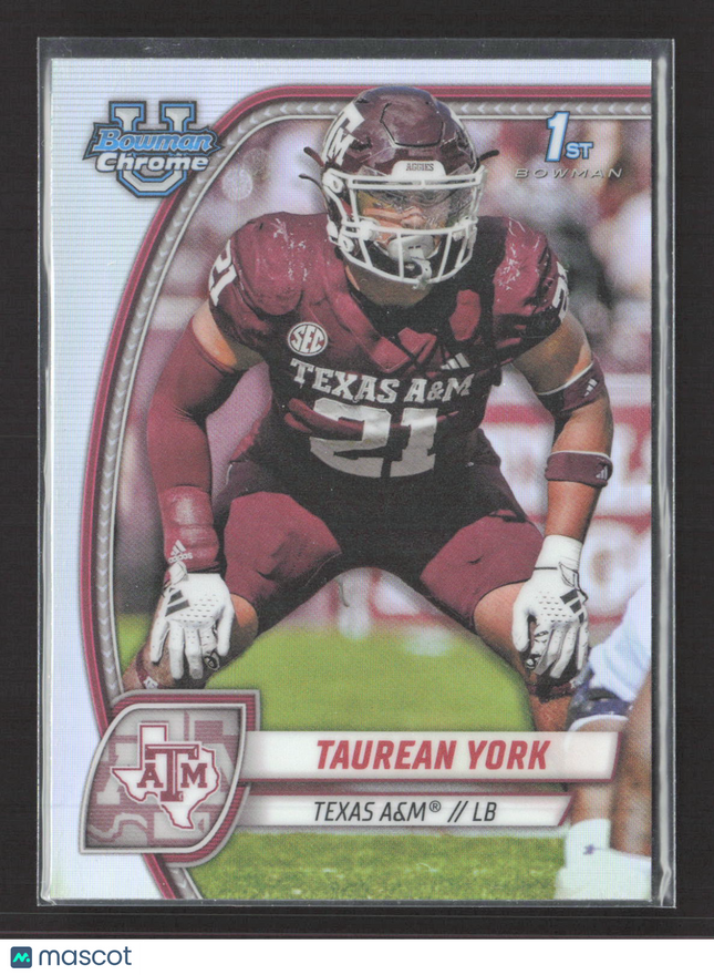 2024 Topps Bowman Chrome Taurean York #168 Refractor 1st Bowman
