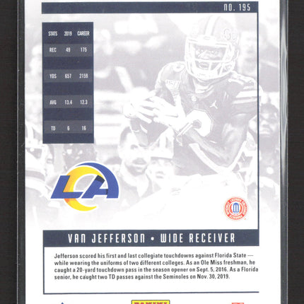 2020 Panini Luminance Van Jefferson #195 RC