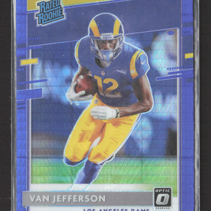 2020 Panini Donruss Optic Prizm Van Jefferson #176 Blue hyper