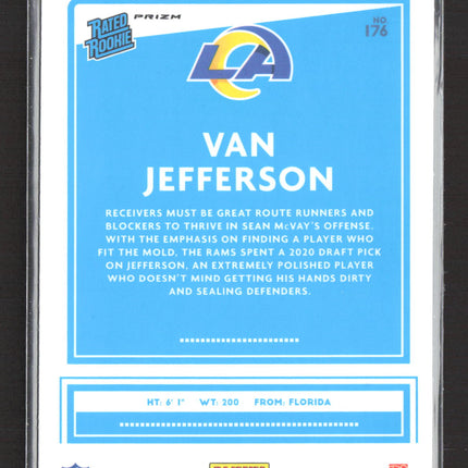 2020 Panini Donruss Optic Prizm Van Jefferson #176 Blue hyper