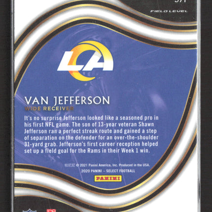 2021 Panini Select Football Van Jefferson #371 Field Level RC