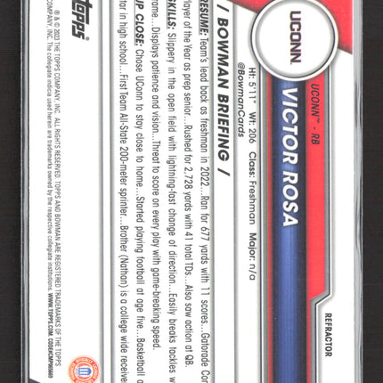 2023 Bowman Chrome University Victor Rosa #186 Refractor