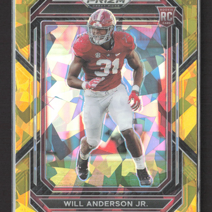 2023 Panini Prizm Draft Picks Will Anderson Jr. #162 gold ice RC