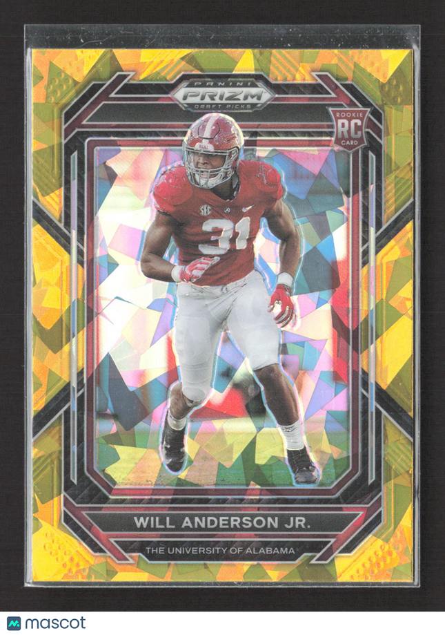 2023 Panini Prizm Draft Picks Will Anderson Jr. #162 gold ice RC