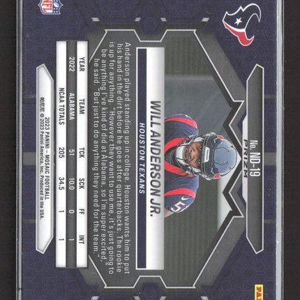 2023 Panini Mosaic Mosaic Will Anderson Jr. #ND-19 Blue Reactive RC