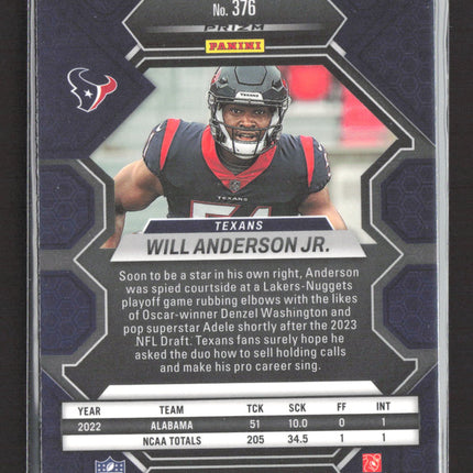 2023 Panini Mosaic Football Will Anderson Jr. #376 RC