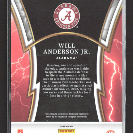 2023 Panini Select Draft Picks Sparks Prizm Will Anderson Jr. #SPR-WA RC