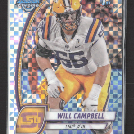 2024 Bowman Chrome University Will Campbell #181 X-Fractor