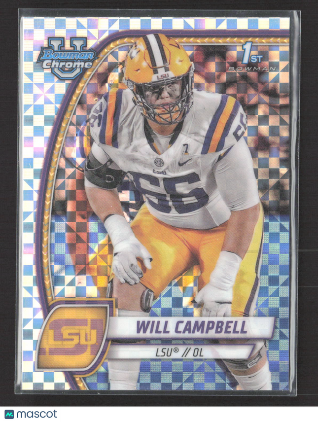 2024 Bowman Chrome University Will Campbell #181 X-Fractor