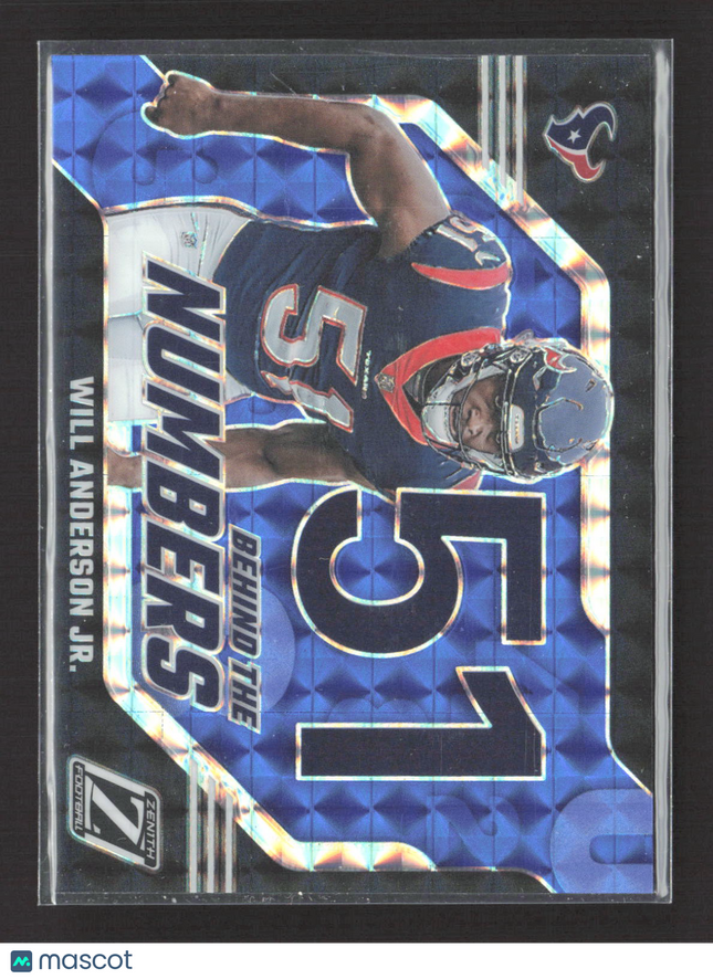 2023 Panini Zenith Behind the Numbers Will Anderson Jr. #28 Blue