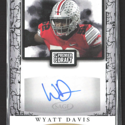 2021 SAGE Premier Draft Wyatt Davis #147 Rookie Autograph 148/150