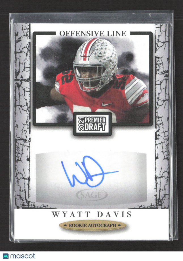 2021 SAGE Premier Draft Wyatt Davis #147 Rookie Autograph 148/150
