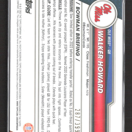 1992 Bowman Chrome University Walker Howard #78 Purple Refractor 287/399
