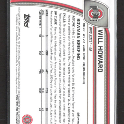 2024 Bowman Chrome University Will Howard #182