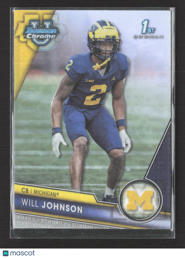 2023 Bowman Chrome University Will Johnson #157 Refractor 1st Bowman