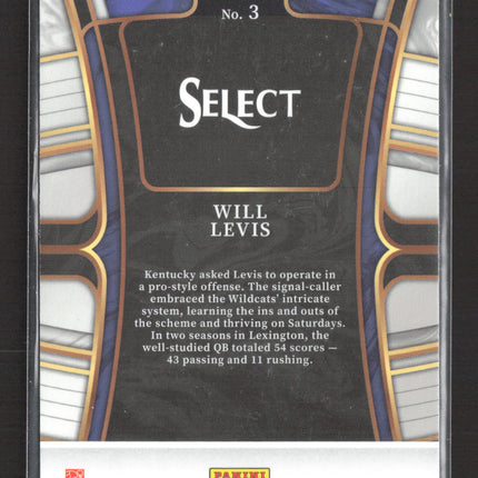 2023 Panini Select Draft Picks Will Levis #3