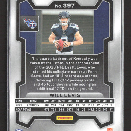 2023 Panini Prizm Will Levis #397 RC