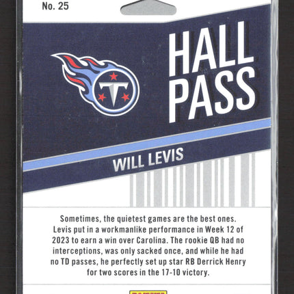 2023 Panini Contenders Hall Pass Will Levis #25 RC