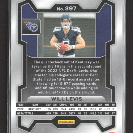 2023 Panini Prizm Will Levis #397 RC