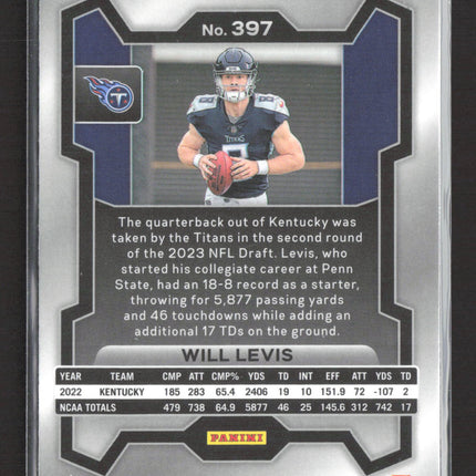 2023 Panini Prizm Will Levis #397 RC