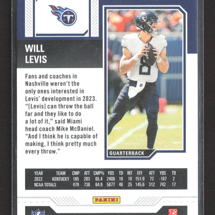 2023 Panini Contenders Football Will Levis #97 RC