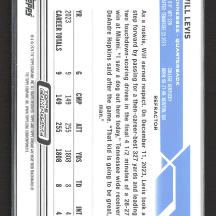 2024 Topps Composite Topps Chrome Will Levis #4 Refractor RC
