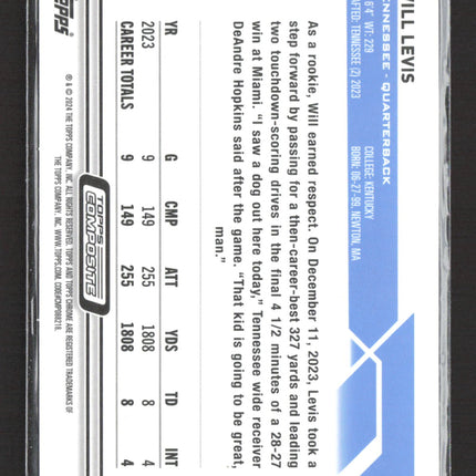 2024 Topps Composite Topps Chrome Will Levis #4 prism Refractor RC