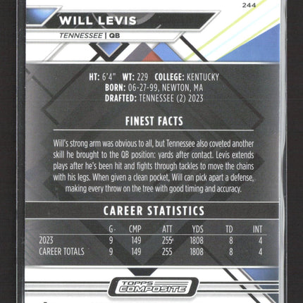 2024 Topps Composite Topps Finest Will Levis #244 RC