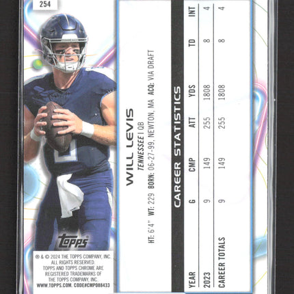 2024 Topps Composite Topps Chrome Cosmic Will Levis #254 RC