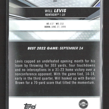 2022 Topps Bowman University Will Levis #60