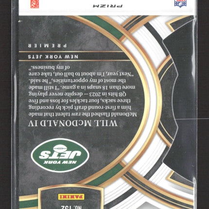 2024 Panini Select Prizm Will McDonald IV #192 Premier Level RC