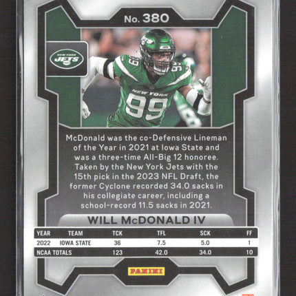 2023 Panini Prizm Will McDonald IV #380 RC