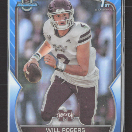 2022 Topps Bowman University Will Rogers #46 Blue