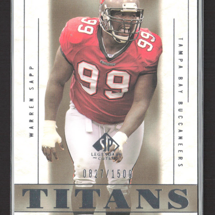 2002 Upper Deck SP Legendary Cuts Titans of the Gridiron Warren Sapp #110 /1500