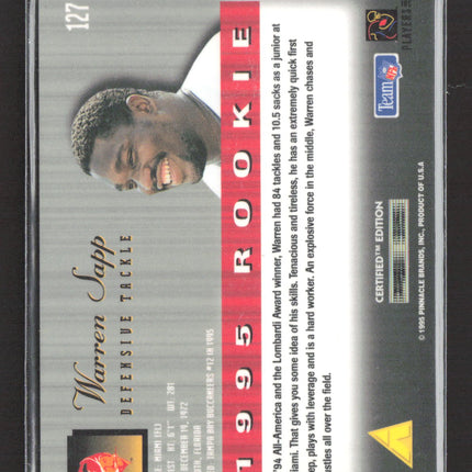 1995 Pinnacle Select Certified Edition Warren Sapp #127