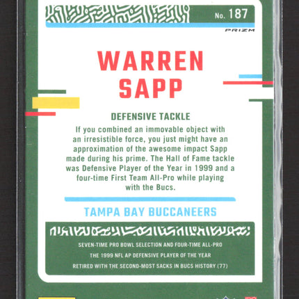2023 Panini Donruss Optic Prizm Warren Sapp #187 holo