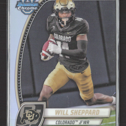 2024 Bowman Chrome University Will Sheppard #186 Refractor