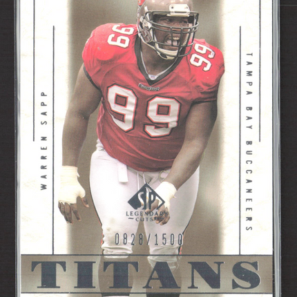 2002 Upper Deck SP Legendary Cuts Titans of the Gridiron Warren Sapp #110 /1500
