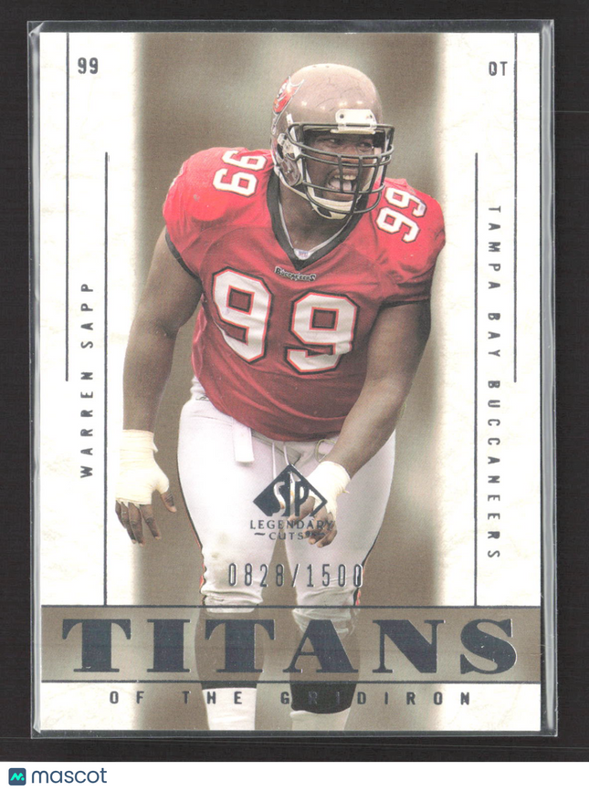 2002 Upper Deck SP Legendary Cuts Titans of the Gridiron Warren Sapp #110 /1500
