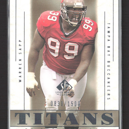 2002 Upper Deck SP Legendary Cuts Titans of the Gridiron Warren Sapp #110 /1500