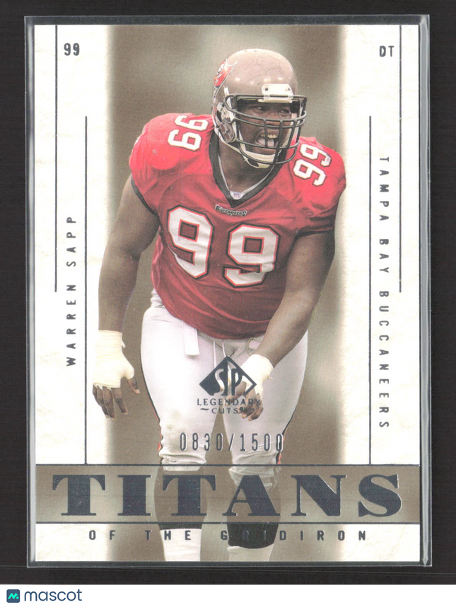 2002 Upper Deck SP Legendary Cuts Titans of the Gridiron Warren Sapp #110 /1500