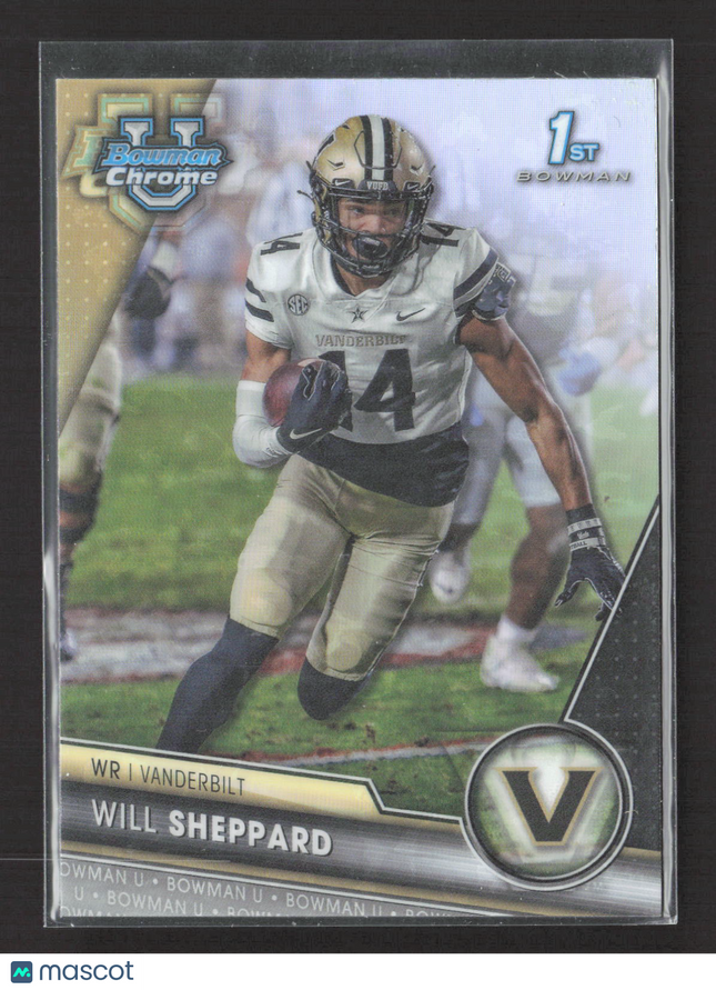2023 Bowman Chrome University Will Sheppard #177 Refractor 1st Bowman