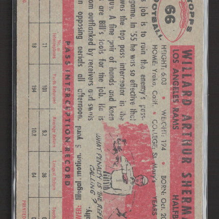 1956 Topps Willard Sherman #66