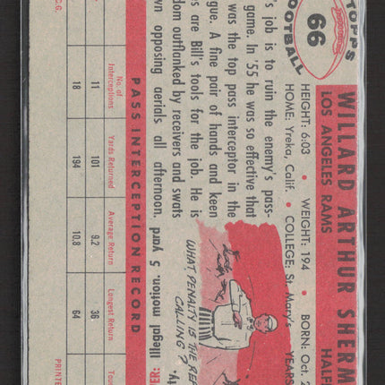 1956 Topps Willard Sherman #66