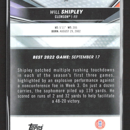 2022 Bowman University Will Shipley #56