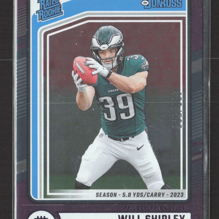 2024 Panini Donruss Will Shipley #312 Purple /500